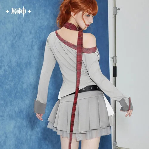 *Preorder* Genshin Impact Childe Tartaglia Theme Slanted Shoulder Long Sleeve Knitted Shirt