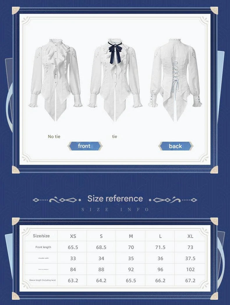 *Preorder* Genshin Impact Furina Theme Slim Fit Long Sleeve Shirt