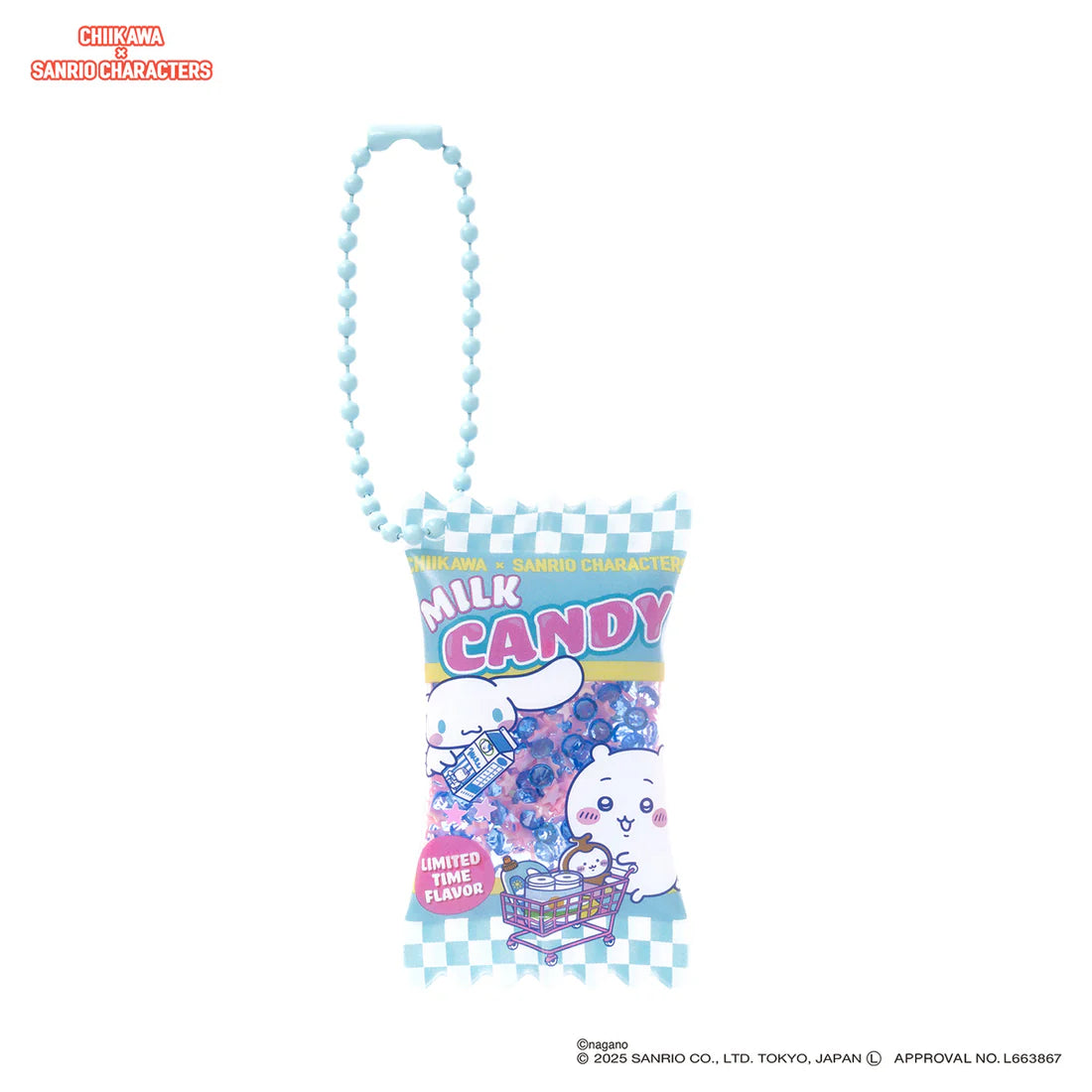 Chiikawa × Sanrio Characters Supermarket Shaka Shaka Snack Keychain