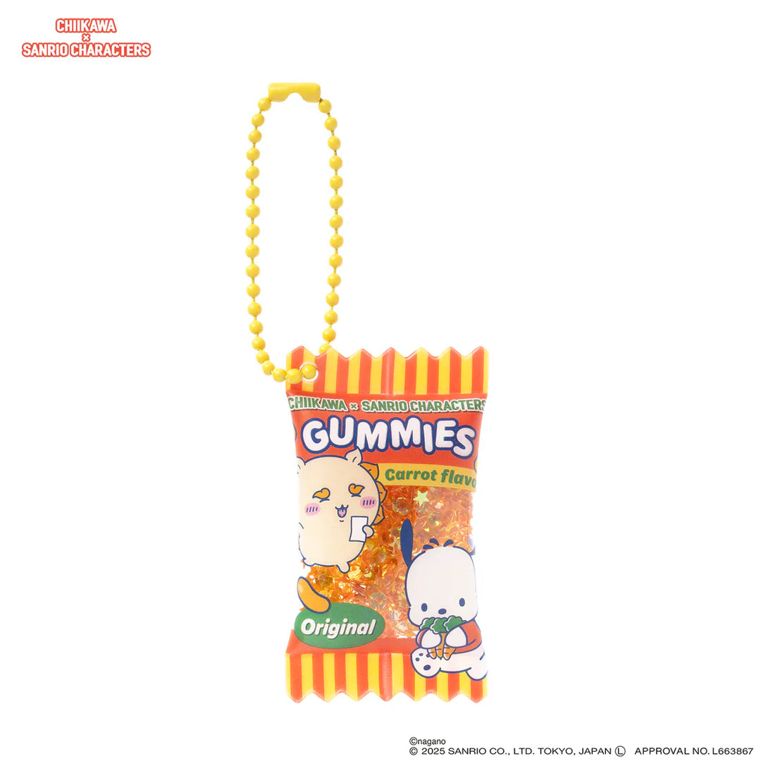 Chiikawa × Sanrio Characters Supermarket Shaka Shaka Snack Keychain