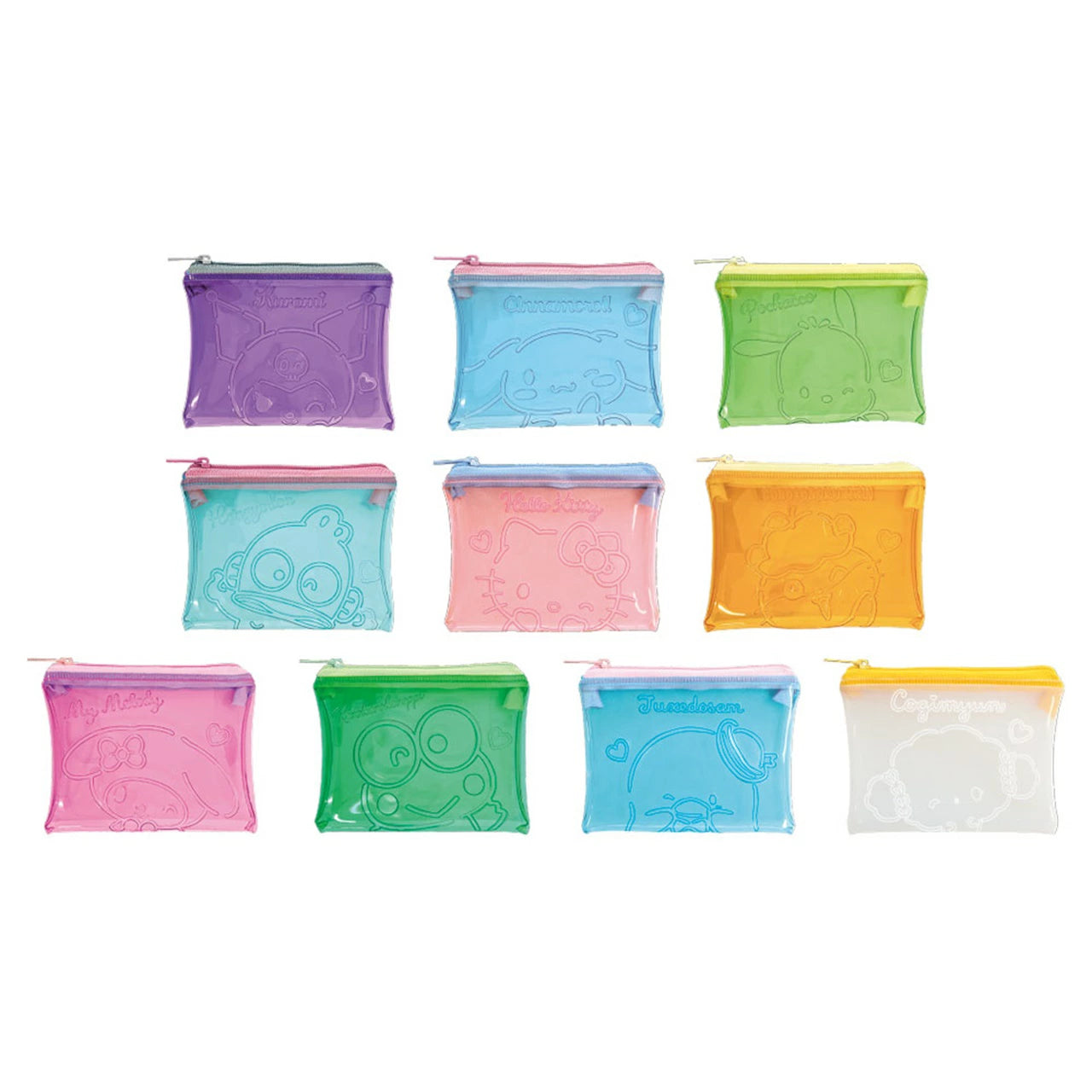 Sanrio TD Embossed Clear Pouch Cute Wink (Blind Item)