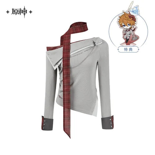 *Preorder* Genshin Impact Childe Tartaglia Theme Slanted Shoulder Long Sleeve Knitted Shirt