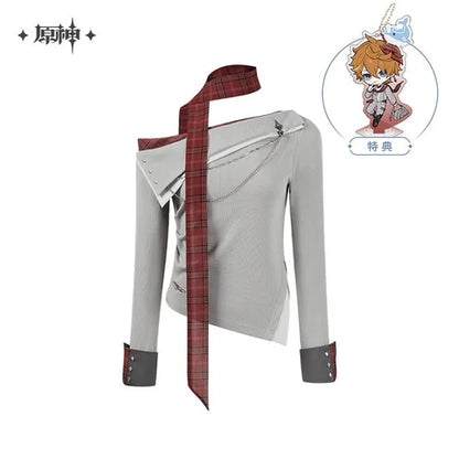*Preorder* Genshin Impact Childe Tartaglia Theme Slanted Shoulder Long Sleeve Knitted Shirt