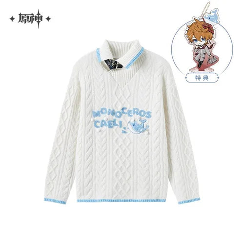 *Preorder* Genshin Impact Childe Tartaglia Theme Twisted Lapel Knitted Shirt